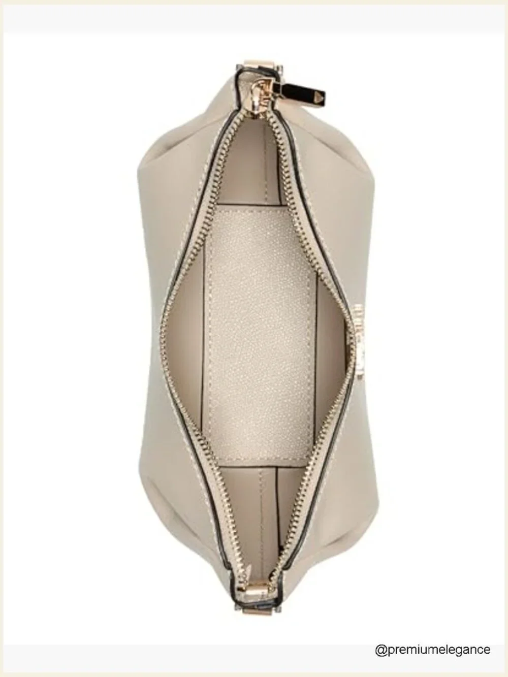 Top Zip Hobo Shoulder Bag with Gold Hardware